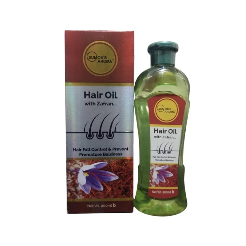 Picture of Saffron Infused Hair Oil 200ml For Healthy Hair Growth Strengthens Hair From Root To Tip Suitable For Regular Scalp Massage