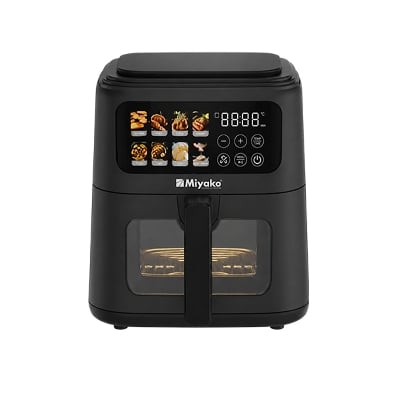 Picture of Miyako 1800W 4 ltr Air Fryer with Inverter Technology, Digital touch control and Clear Glass Window View (AF-401- CG) 