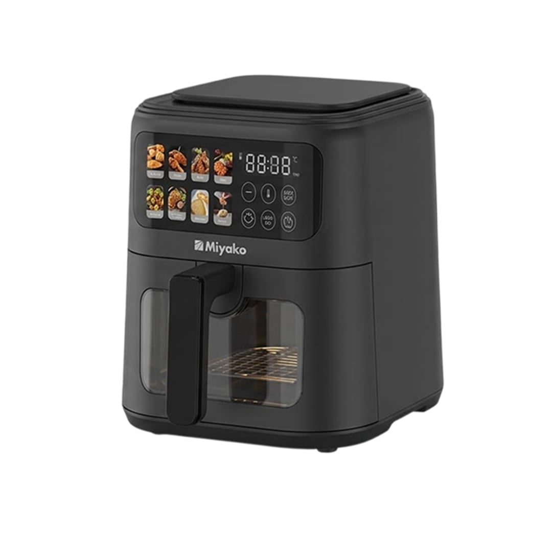 Picture of Miyako 1800W 4 ltr Air Fryer with Inverter Technology, Digital touch control and Clear Glass Window View (AF-401- CG) 