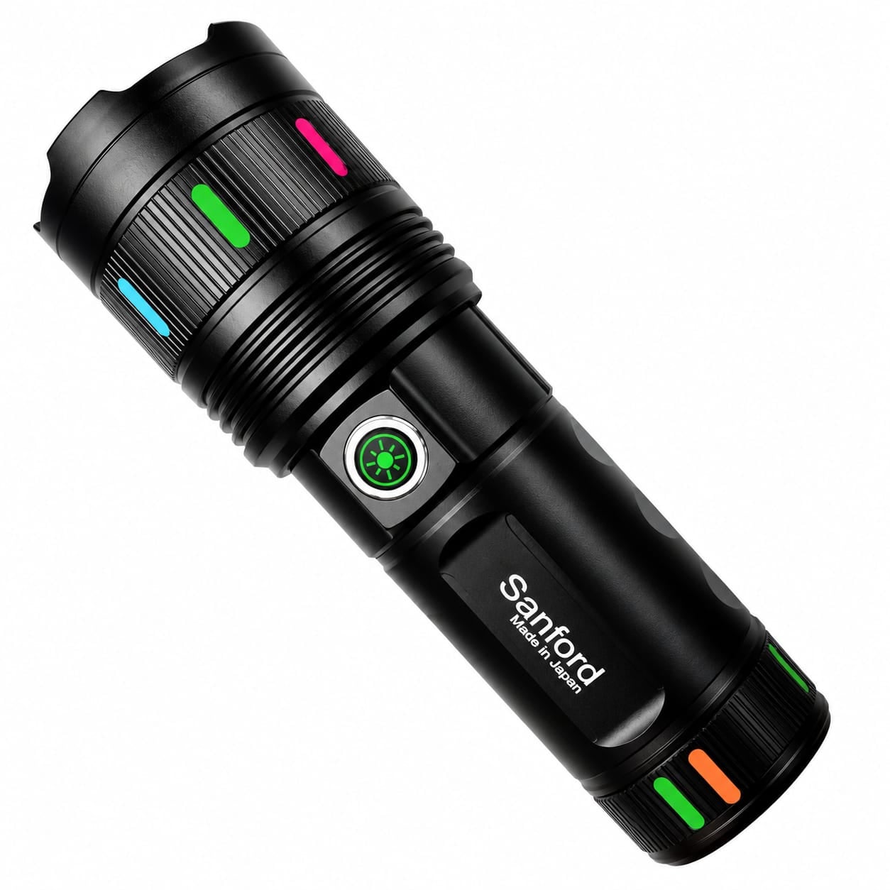 Picture of Sanford Super Bright Rechargeable LED Flashlight 4000mAh | White Laser LED Torch with Side Zoom, Type-C Charging & Mobile Phone Charging