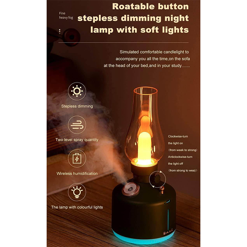 Picture of Kerosene Lamp Humidifier Wireless Fragrance Diffuser 280ML Essential Oil Diffuser Aromatherapy