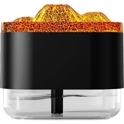 Picture of 300ML 7 Colorful Lights Volcano Flame Diffuser Volcano Humidifier Diffuser Essential Oils Mini USB-Powered Aromatherapy & Air Purifier for Car, Office, Home