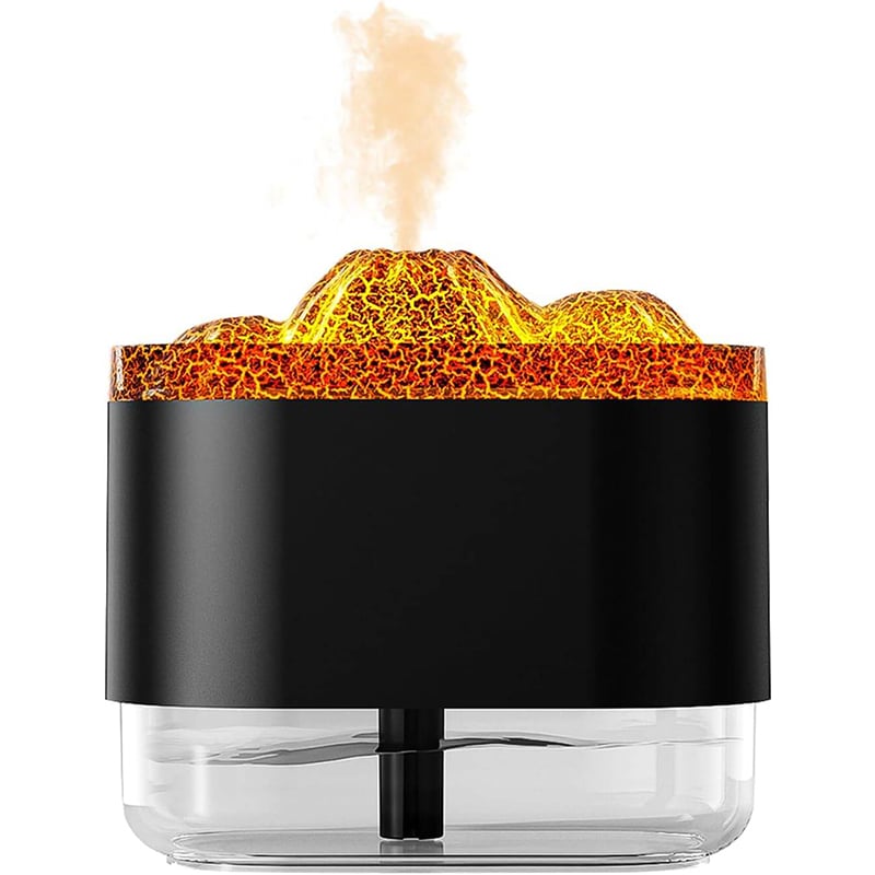 Picture of 300ML 7 Colorful Lights Volcano Flame Diffuser Volcano Humidifier Diffuser Essential Oils Mini USB-Powered Aromatherapy & Air Purifier for Car, Office, Home