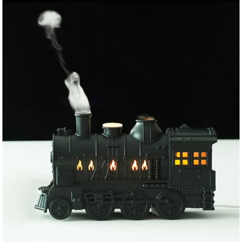 Picture of Creative Train Spit Ring Ultrasonic Air Humidifier Aromatherapy Home Bedroom Creative Essential Oil Burner Diffuser