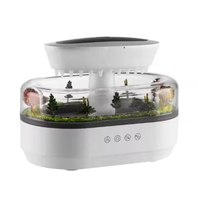 Picture of Rain Cloud Aroma Diffuser Small Air Humidifiers Water Drip Micro Landscape Essential Oils Ultrasonic Diffuser With 7 Night Light Landscape