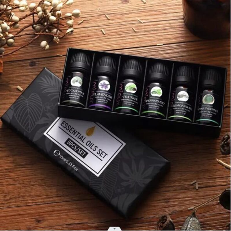 Picture of Essential Oils, Water Soluble Essential Oils Set for Humidifier, Diffusers and Home Premium Aromatherapy Oil Gift 6x10ML (Lavender, Tea Plant, Peppermint, Sweet Orange, Lemon Grass, Eucalyptus)-Multicolor