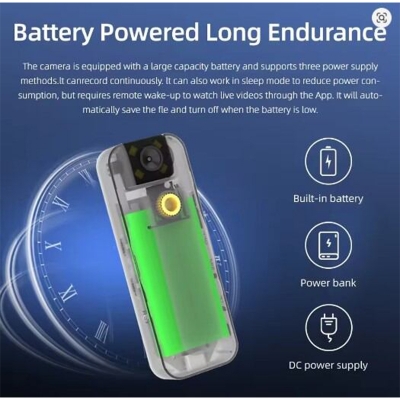 Picture of 2MP 4G Mini Wireless Camera High Definition Phone Remote Video Recorder Worn Police Small Body Camera Night Vision best camera-Black