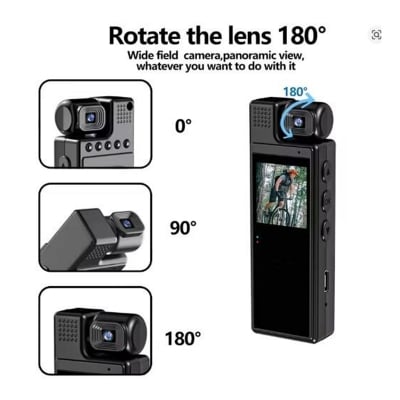 Picture of 4K HD Motion Detection and Night Vision Sports Camera Portable Mini Video Recorder with WiFi 64G Memory Loop Recording Waterproof Clip-On Camcorder Video Recorder Portable Camera Security-Black