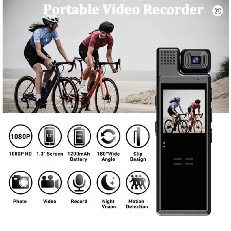 Picture of 4K HD Motion Detection and Night Vision Sports Camera Portable Mini Video Recorder with WiFi 64G Memory Loop Recording Waterproof Clip-On Camcorder Video Recorder Portable Camera Security-Black