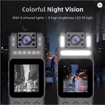 Picture of 4K Body Camera w/ Audio /Video Recording Wearable Body Cam WiFi Camera Camcorder with 180° Rotatable Lens Night Vision Lights-Black