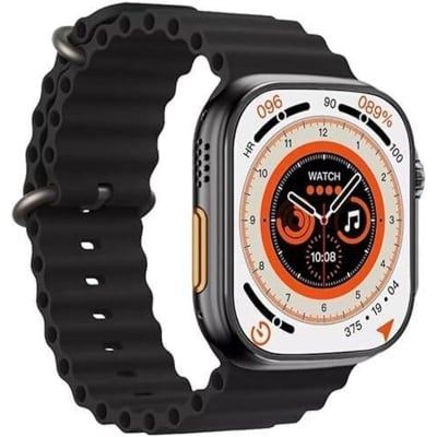 Picture of Ultra 7 in 1 Smart Watch Fitness Touch Screen Waterproof Bt Call with 7 Extra Straps, Wireless Magnetic Charger & Premium Gift-Black