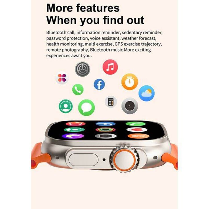 Picture of MVP-110 Ultra 2 3 Magnetic Charging Smart Watch Set Free with Dual Strap Montre Intelligente Reloj Inteligente  for Men Women, 1.69 HD Screen Activity Tracker Smartwatch, Fitness Tracker with Heart RateSleep Monitor, 25 Sport Modes IP68 Waterproof, Pedome