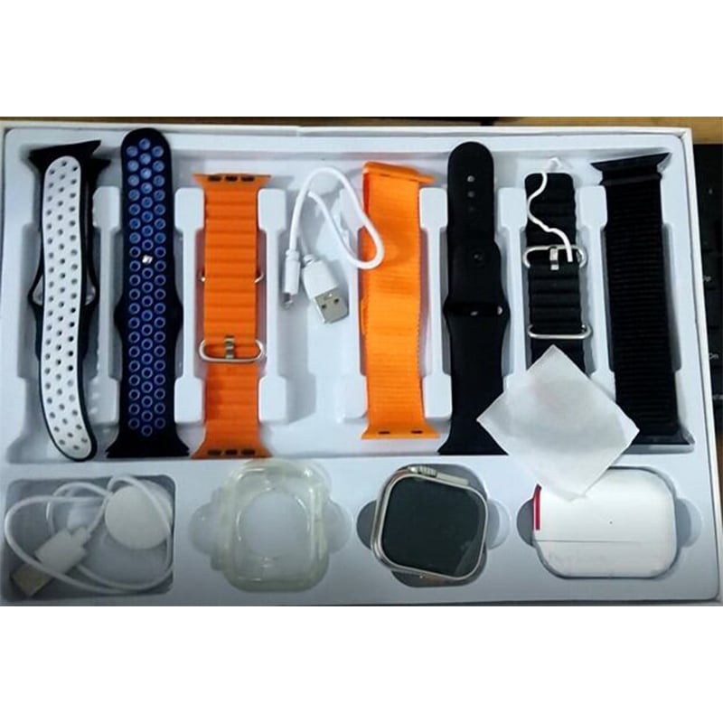 Picture of Use-9 Ultra 10 in 1 Smart Watch Bluetooth Earphone Watch Wireless Earphone Set 49mm Full Touch Screen Plusera Inteligente Reloj Smartwatches  for Men Women, HD Screen Activity Tracker Smartwatch, Fitness Tracker with Heart RateSleep Monitor, 25 Sport-Multicolor