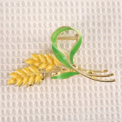 Picture of Shark Alloy Clip Wheat Ear Design ~ Sense Hairpin Women's Summer Large Elegant Back Head Hair Clip Headwear Clip