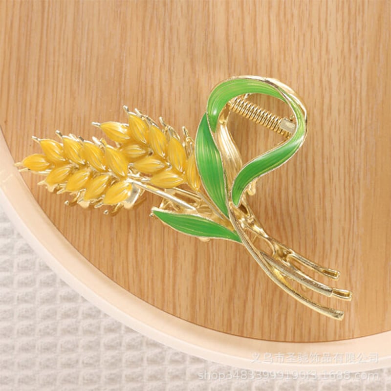 Picture of Shark Alloy Clip Wheat Ear Design ~ Sense Hairpin Women's Summer Large Elegant Back Head Hair Clip Headwear Clip