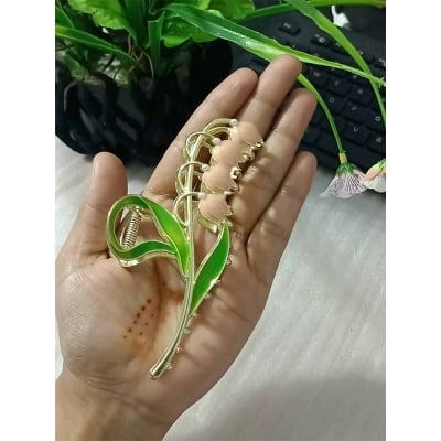 Picture of Four lilies Large Elegant Super Fairy Grab Clip Hairclip Women's Cute Hair Accessories Summer High-end Shark Zinc alloy Clip