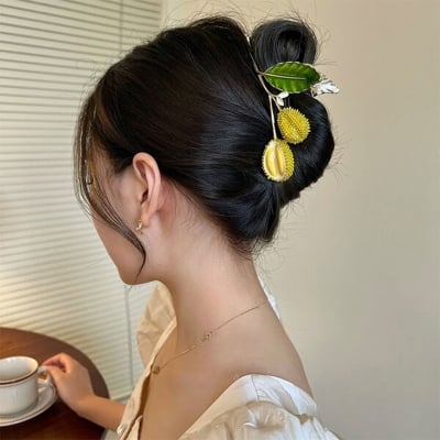 Picture of Sweet & Cute Durian Drip Alloy Claw Hair Clip – Large Shark Clip for Kids & Girls