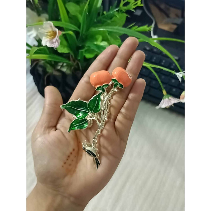 Picture of Spring Hot-Selling Hand-Painted Floral Alloy Hair Clip for Women, Sweet and Girly Style, Claw Clip for the Back of the Head, Shark Clip Hair Accessory