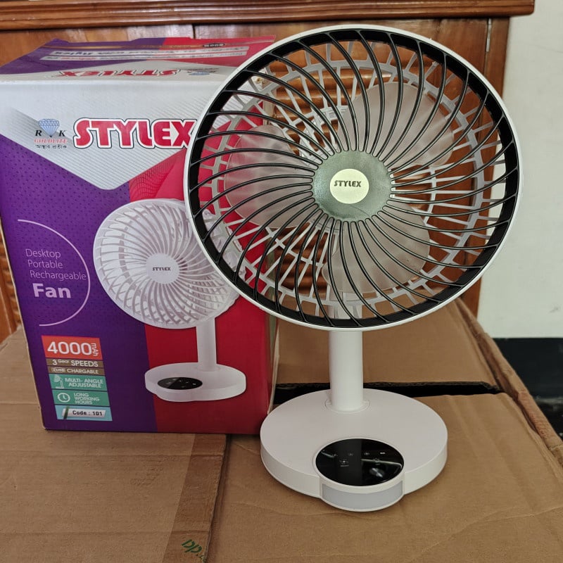 Picture of Stylex Rechargeable AC/DC Fan | Stylex রিচার্জেবল ফ্যান 4000 mAh ব্যাটারী। 