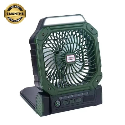Picture of Solar Rechargeable Fan with built in Power Band and LED light| Model: X16Solar Rechargeable AC/DC Fan + Power Bank 7800mAh Battery | সোলার রিচার্জেবল মাল্টিফাংশন ফ্যান