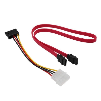 Picture of Data and Power  Cable For Desktop Used SSD Or HDD  or DVD - Red