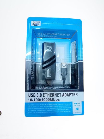 Picture of plug and play USB 3.0 Gigabit LAN to RJ45 Ethernet Adapter 10/100/1000Mbps /USB 3.0 to 10/100/1000 Mbps Gigabit RJ45 Ethernet LAN Network Adapter For P L6U3 - Black