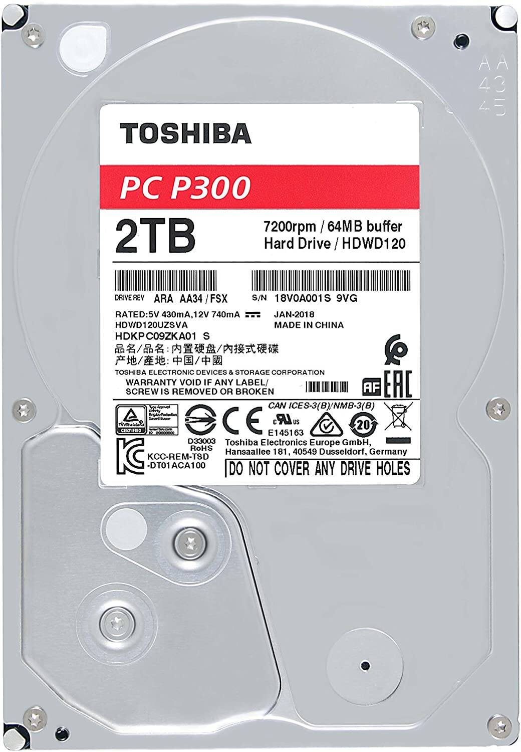 Picture of 2 TB - 2000 GB INTERNAL HARD DRIVES  FOR DESKTOP /CC TV WITH 1 Years Warranty