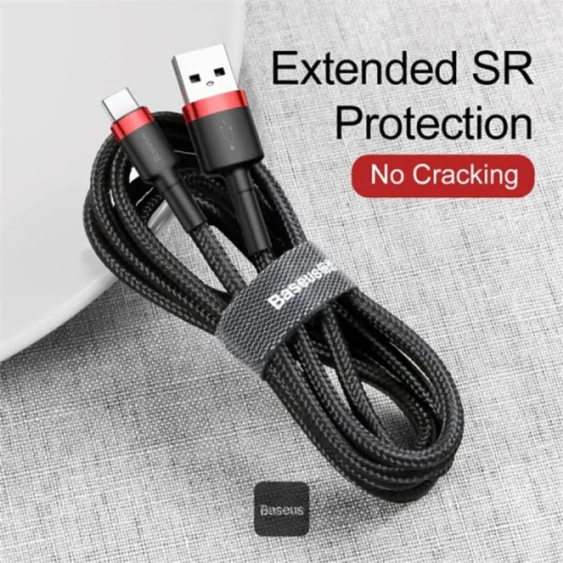Picture of Baseus Cafule Series USB-A to Type-C Cable - 2A Fast Charging & 480Mbps High-Speed Data Transfer, Nylon Braided
