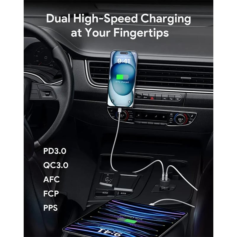 Picture of AUKEY CC-Y23 Enduro Dual 65W 2-Port Car Charger
