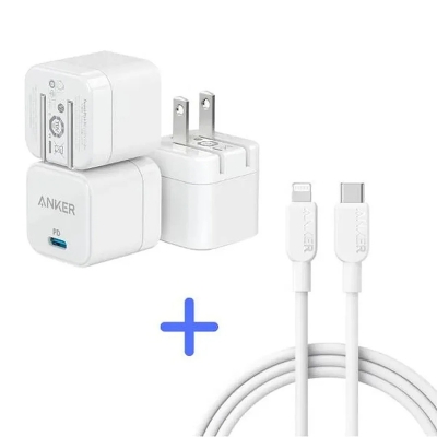 Picture of Anker PowerPort III 20W Cube PD Charger with USB-C to Lightning Cable (B2149)