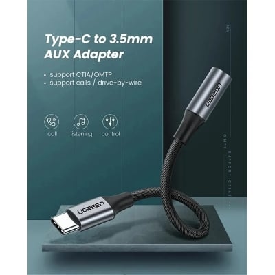 Picture of UGREEN AV142 USB Type C to 3.5mm Female Audio Converter