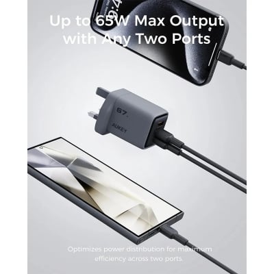 Picture of AUKEY PA-C3 Comet Mix 3 67W PD 3-Port GaN Wall Charger with PPS