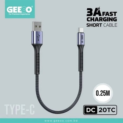 Picture of GEEOO DC20 3A Fast Charging Short Type-C Data Cable