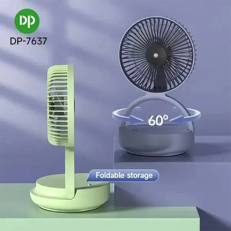 Picture of dp-7637-rechargeable-automatic-rotating-mini-table-desk-fan