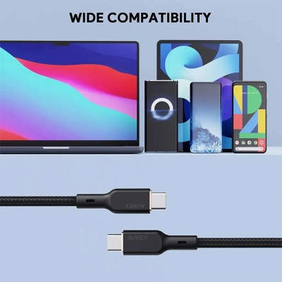 Picture of AUKEY CB-KCC101 Circlet Blink 100W Aramid Fiber Core USB C to USB C Cable PD Cable