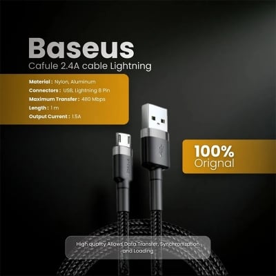 Picture of Baseus Cafule Cable Durable Nylon Braided Wire micro USB QC3.0 2.4A 1M