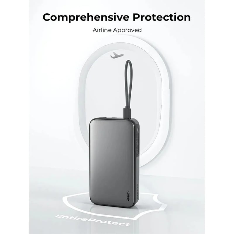 Picture of AUKEY Spark Sling 20000 Compact Fast Charging Power Bank with Built-in USB-C Cable