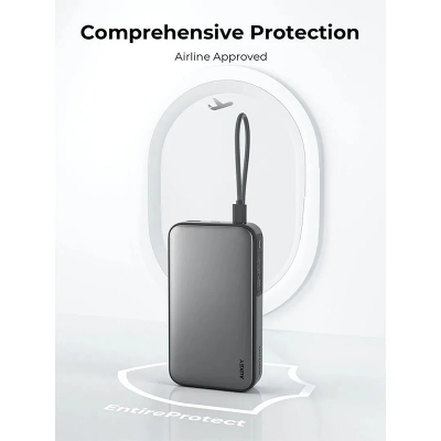 Picture of AUKEY Spark Sling 20000 Compact Fast Charging Power Bank with Built-in USB-C Cable