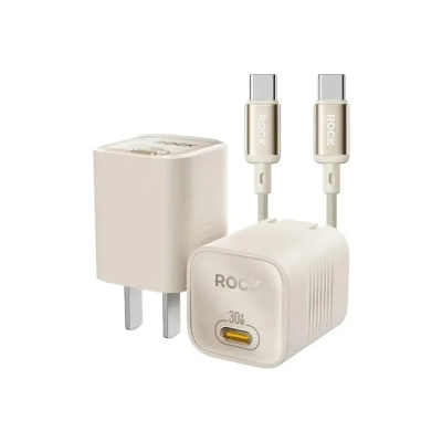 Picture of ROCK Ice²Cube 30W GaN Wall Charger USB-C 60W Bundle