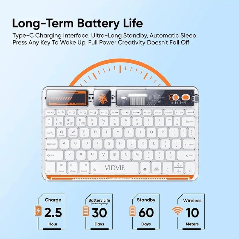 Picture of Vidvie KB05 Transparent Smart Wireless Keyboard