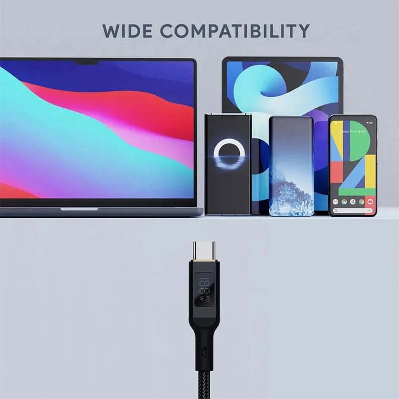 Picture of aukey-cb-mcc101-circlet-blink-100w-nylon-braided-usb-c-to-c-cable-with-lcd-display