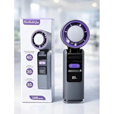 Picture of K801 Handheld Foldable Cooling Fan with LED Display