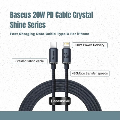 Picture of Baseus Crystal Shine Series 20W Fast Charging Type-C to Lightning For Iphone