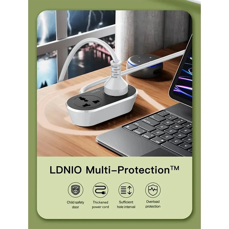 Picture of LDNIO SC2018 2 AC Outlet Universal Extension Power Socket