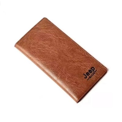Picture of Jeeo Brown Long High quality Stylish Artificial Leather wallet for men LC-501 - Brown