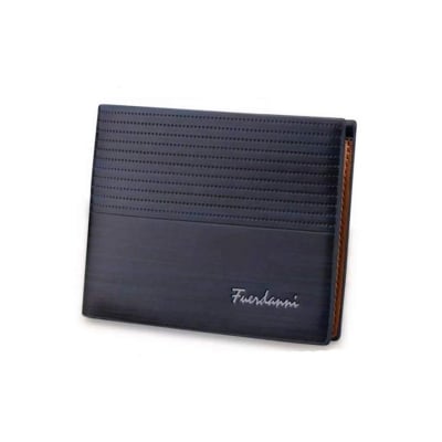 Picture of Vintage Men PU Leather Brand Luxury Wallet Short Slim Male Purses Money Clip Credit Card Dollar Price LC-507 - Deep Black