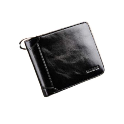Picture of Black Color Artificial Leather Wallet For Men & Women - Black