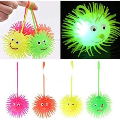 Picture of Lighting Puffer Soft Ball Rubber soft octopus ball very cute face(null) 1pcs - Multicolor