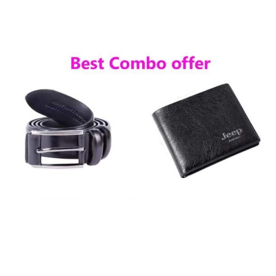 Picture of Black Belt & Black Wallet Combo For Men - Black
