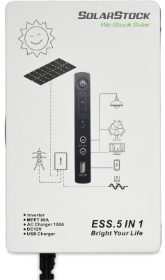 Picture of Solarstock SS-LPS500C 500W/1000Wh Pure Sine Wave Portable Lithium Energy Storage System Solar Support